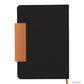Cuaderno A5 en tela ecológica detalle en PU eco cuero. Logo personalizado impreso o grabado. Regalo empresarial.