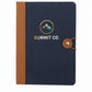 Cuaderno Montreal de color azul. Logo personalizado, regalo empresarial.