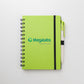 Set para regalo empresarial. Contiene un cuaderno personalizado con tapa hecha a base de  trigo y una lapicera que también contiene un material elaborado con trigo