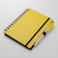 Set para regalo empresarial. Contiene un cuaderno con tapa hecha a base de  trigo y una lapicera que también tiene un material elaborado con trigo