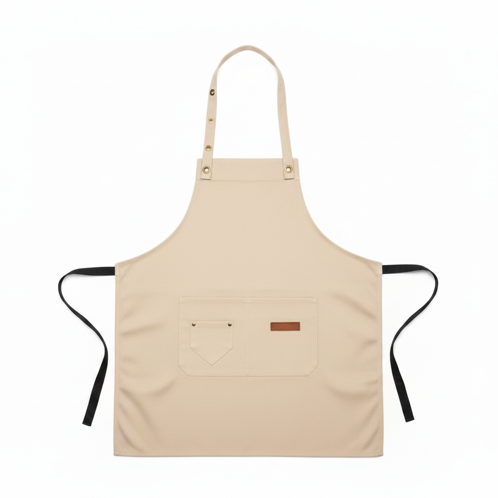 Delantal Humo de color beige. Logo personalizado, regalo empresarial
