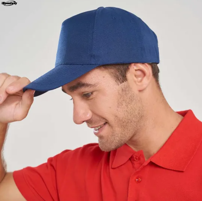 Gorro clasico de color azul. Logo personalizado, regalo empresarial.