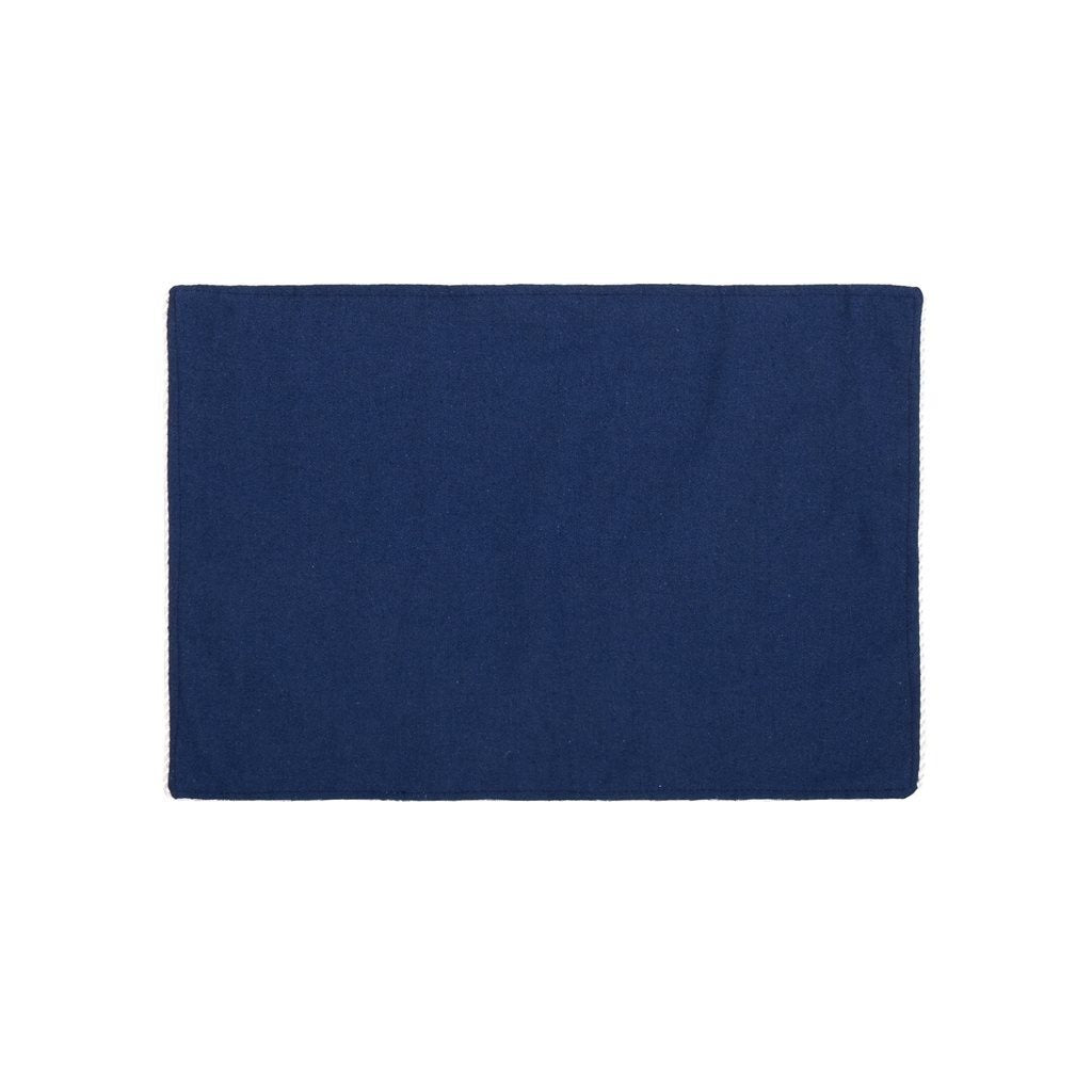 Individual de tela polialgodon de color azul. Logo personalizado, regalo empresarial.