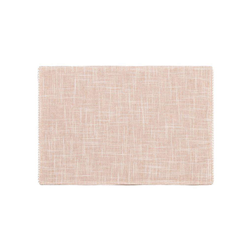 Individual de tela polialgodón de color rosa. Logo personalizado, regalo empresarial.