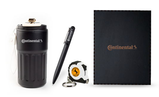 Kit en Caja Volt de color negra. Logo personalizado, regalo empresarial.