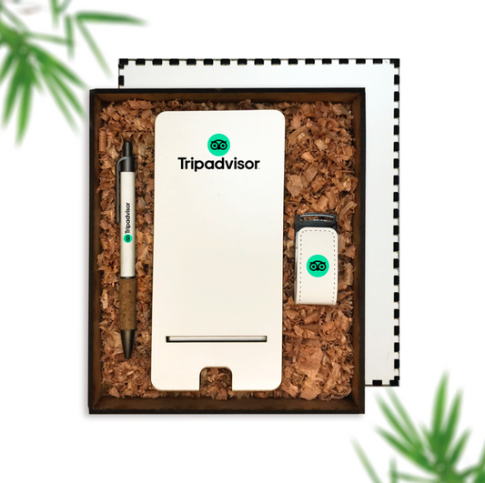 Kit Caja White Basic. Logo personalizado regalo empresarial.