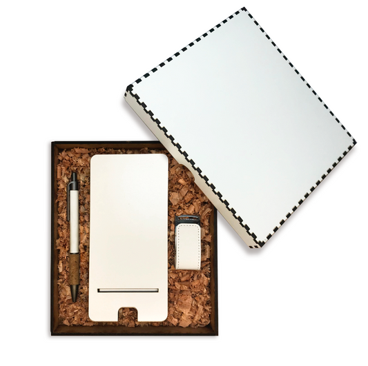 Kit Caja White Basic. Logo personalizado, regalo empresarial.