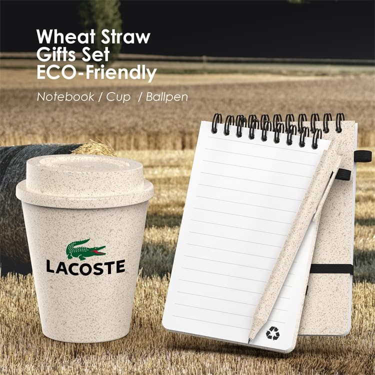 Kit Drava color natural con logo personalizado, impresión UV, regalo corporativo.
