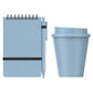 Kit Drava de materiales a base de trigo color azul. Logo personalizado, regalo empresarial.