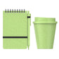 Kit Drava de materiales a base de trigo color verde. Logo personalizado, regalo empresarial.