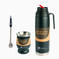 Kit Matero de acero color negro. Logo personalizado, regalo empresarial.