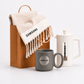 Kit Pausa Cálida. Taza de color gris. Logo personalizado, regalo empresarial.