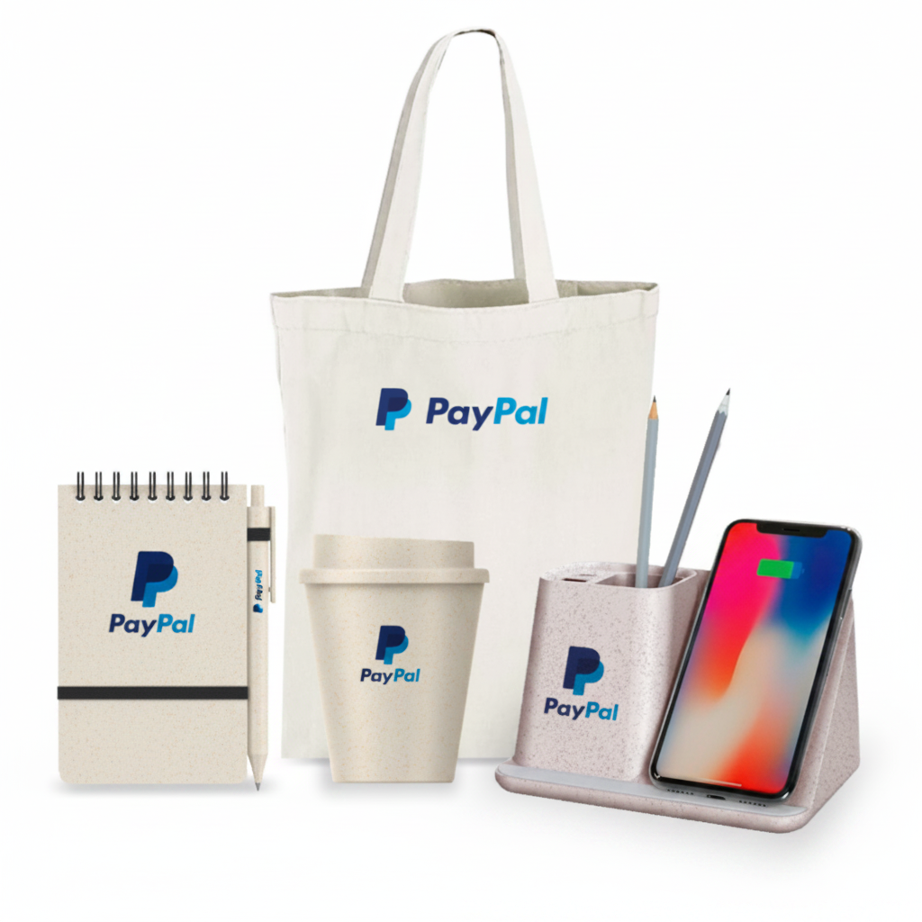 Kit TrigoWorks de color natural. Logo personalizado, regalo empresarial.