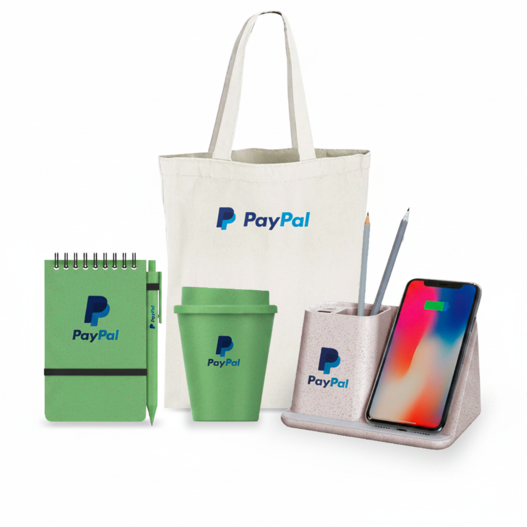 Kit TrigoWorks de color verde. Logo personalizado, regalo empresarial.
