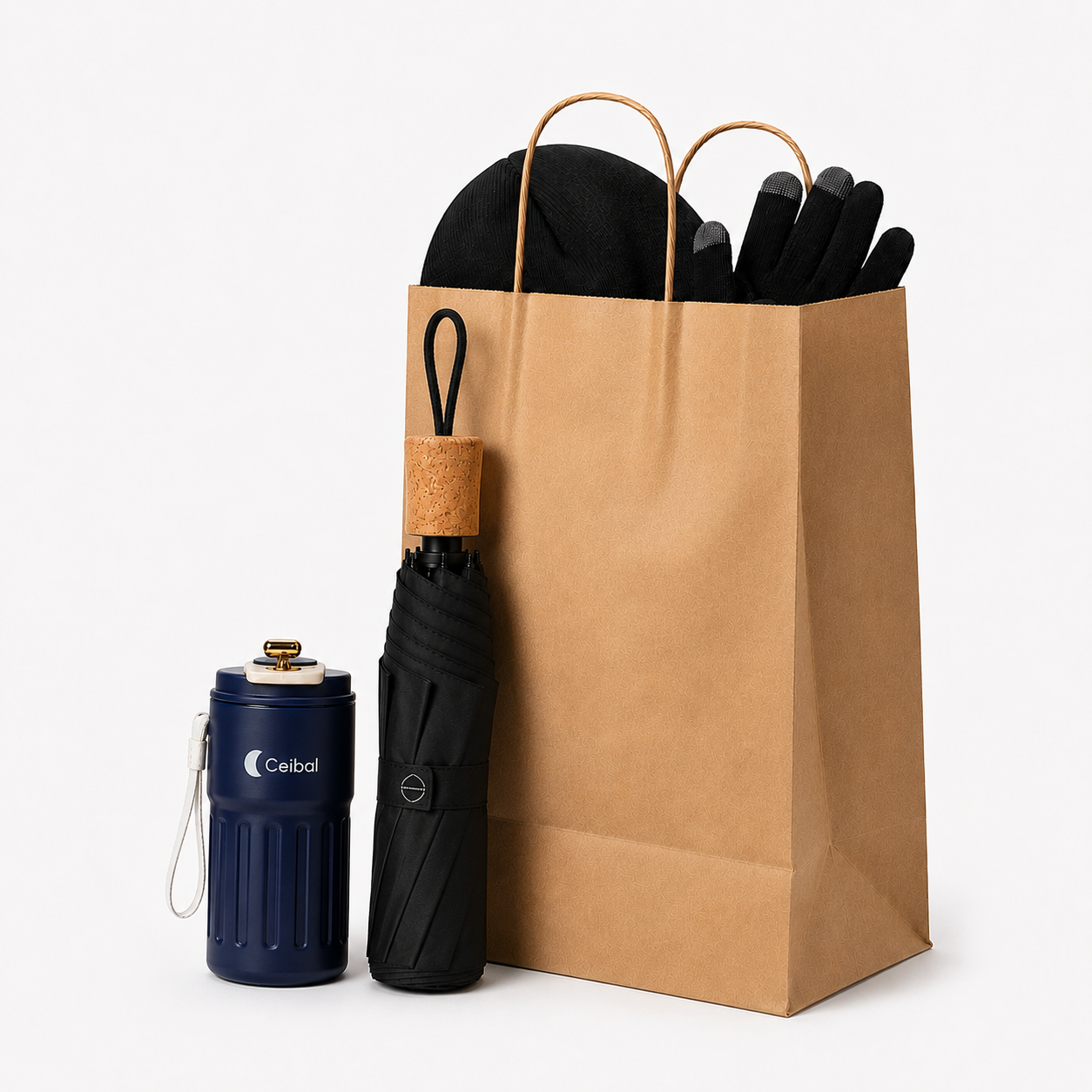 Kit Warm Vaso azul. Logo personalizado, regalo empresarial.