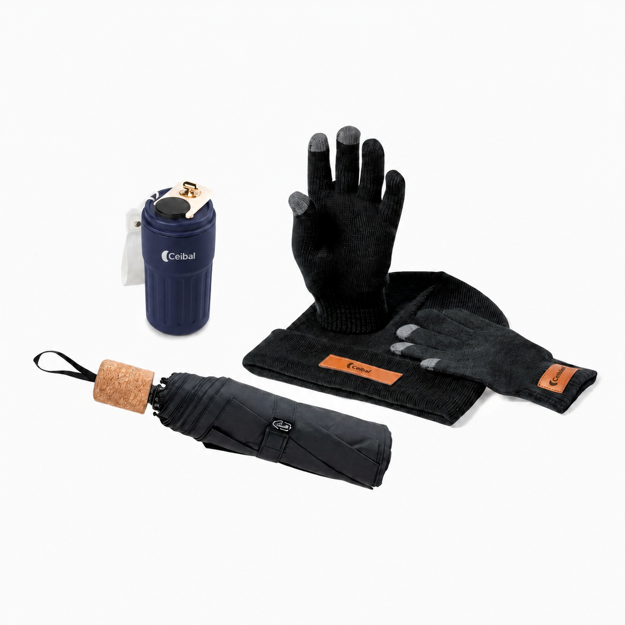Kit Warm, vaso azul. Logo personalizado, regalo empresarial.