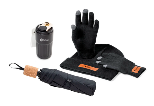 Kit Warm | Gorro, Guantes, Vaso y Paraguas