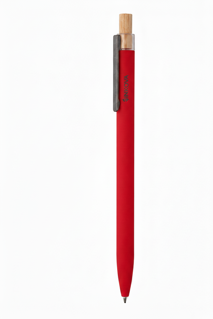 Lapicera Altea, roja, detalle grabado de logo personalizado, regalo corporativo.