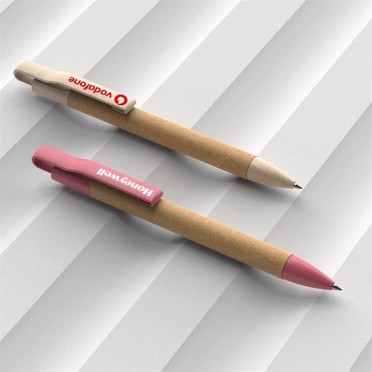 Lapicera Bora, ecológica, material de corcho y trigo. Logo personalizado regalo corporativo.