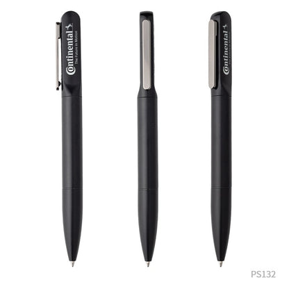 Lapicera Camelia color negro twist con logo iluminado y personalizado, regalo empresarial.
