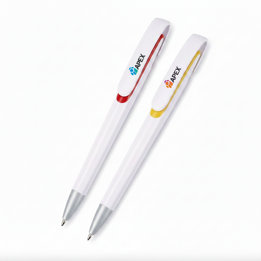 Lapicera mura, colores diferentes,cuerpo blanco, lapicera con logo personalizado regalo empresa.