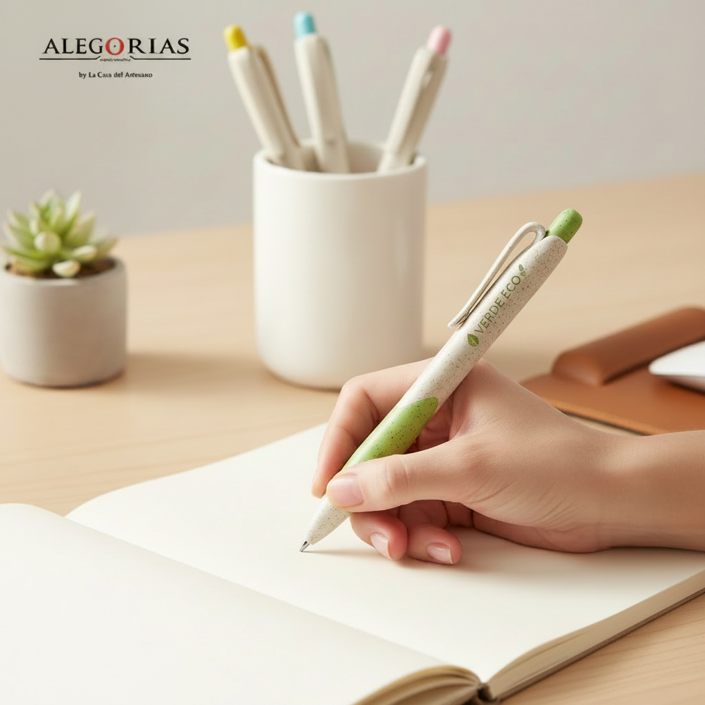 Lapicera Sira, eco bio trigo. Logo personalizado, regalo empresarial.