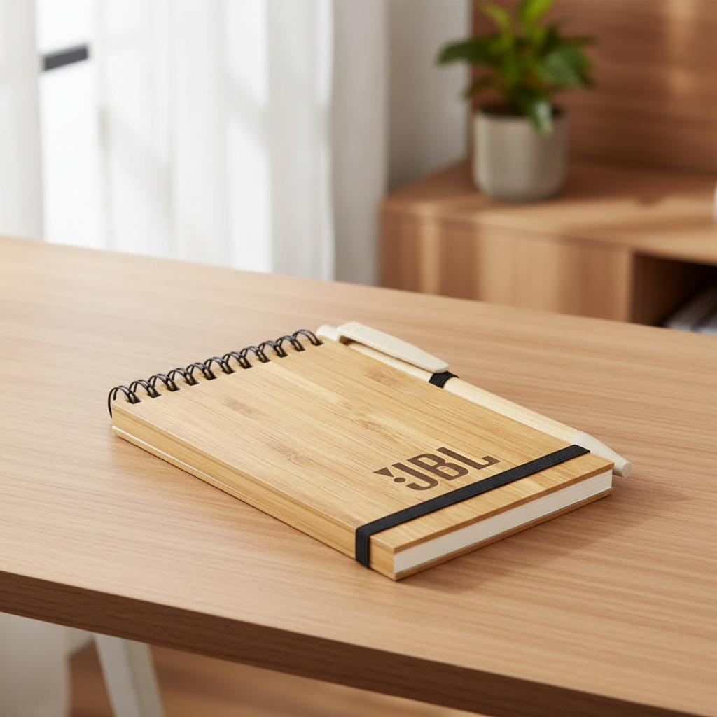 Libreta Berna con logo grabado personalizado. Regalo empresarial.