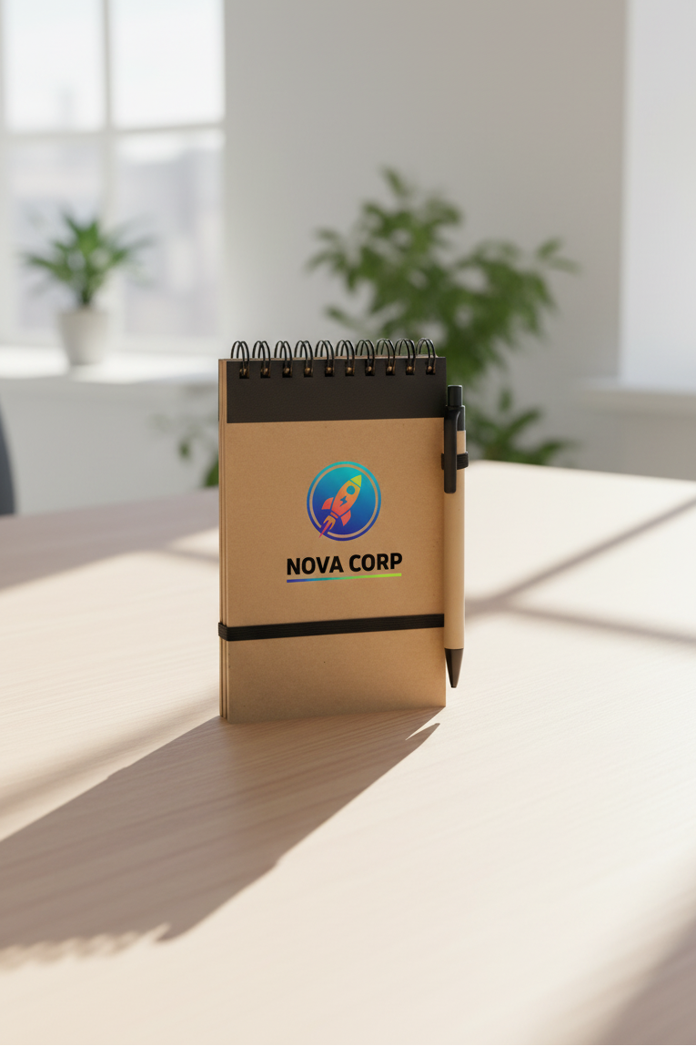 Libreta Capri de color negra con logo personalizado en uv. Regalo empresarial.