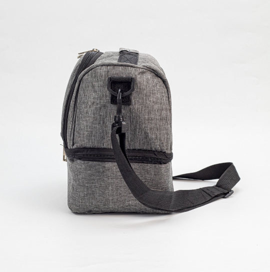 Lunchera Gris. Logo personalizado, regalo empresarial.