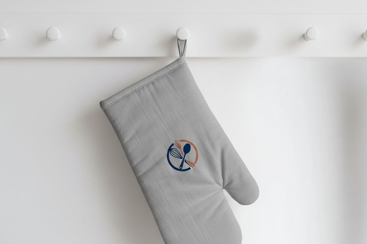 Manopla de algodón. Logo personalizado impreso, regalo empresarial.