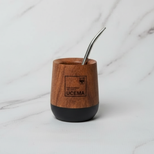 Mate Algarrobo. Logo personalizado grabado, regalo empresarial.