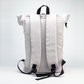 Mochila roll top berlín de color blanca. Logo personalizado, regalo empresarial.