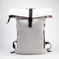 Mochila Roll Top Berlín de color blanco tiza. Logo personalizado, regalo empresarial.
