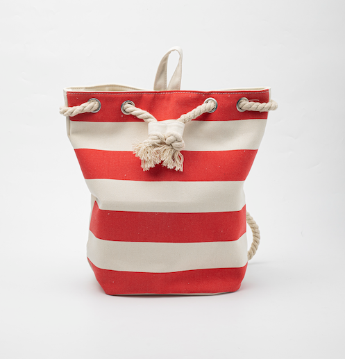 Mochila Tandil Roja y Blanca. Logo personalizado, regalo empresarial.