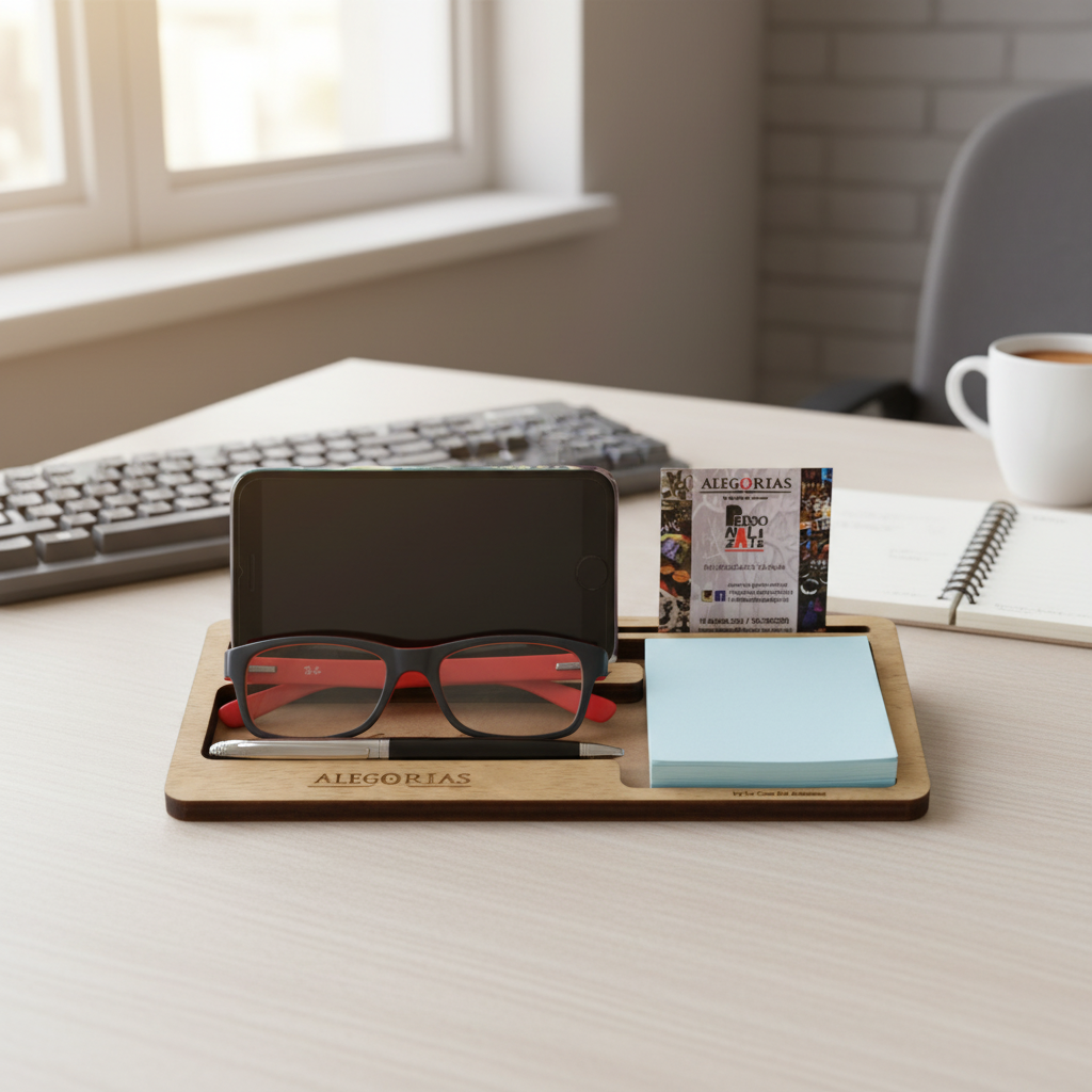 Organizador Nexus sobre escritorio. Logo personalizado, regalo empresarial.