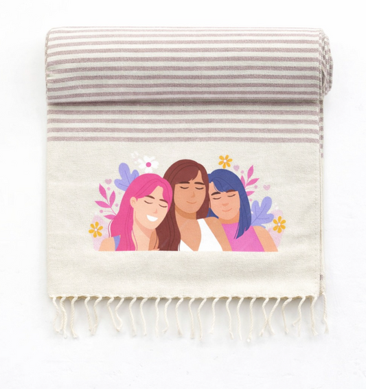 Pareo Eco algodón Duna. Logo personalizado, regalo empresa.