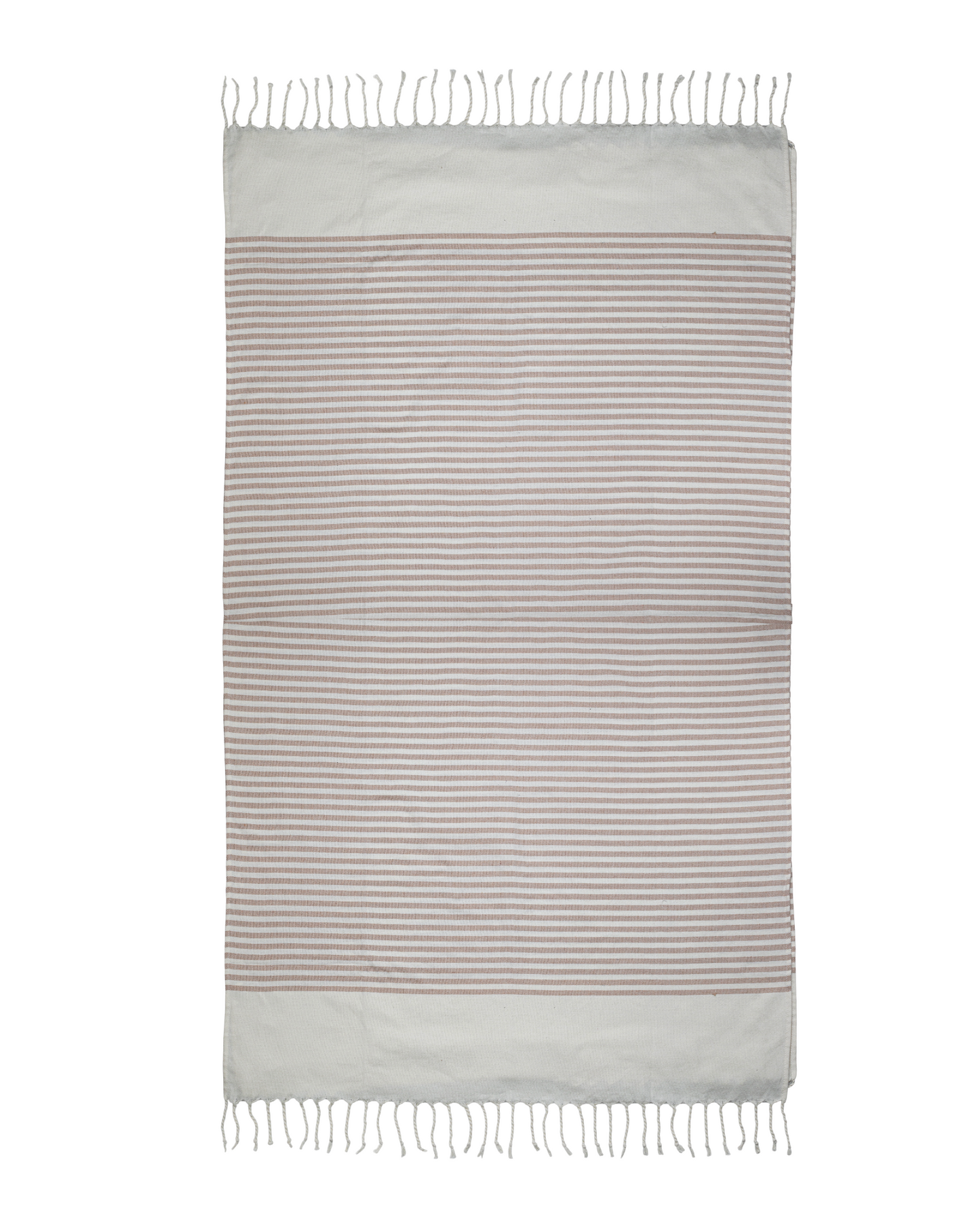 Pareo Eco algodón Duna de color beige y marrón. Logo personalizado, regalo empresarial.