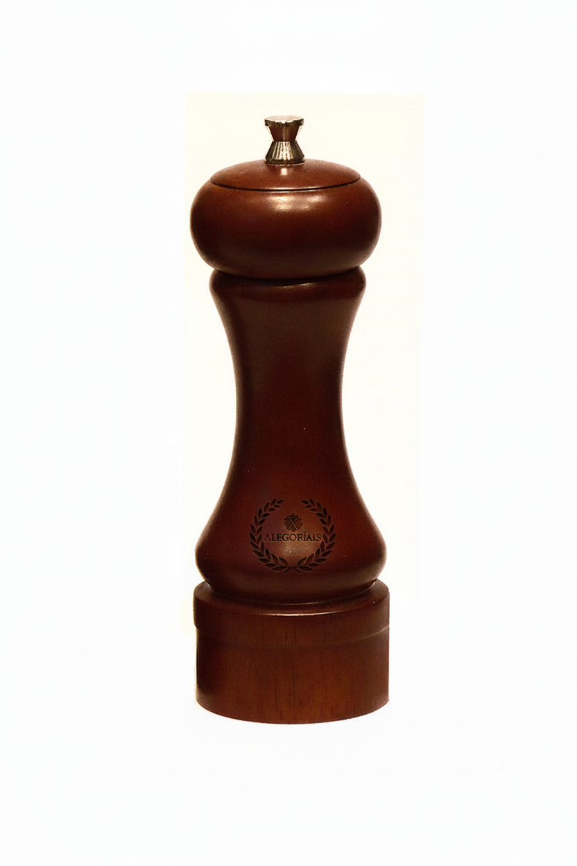 Pimientero de Madera. Logo personalizado, regalo empresarial.