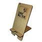 Porta Celular Lirio, logo personalizado calado. Regalo empresarial.
