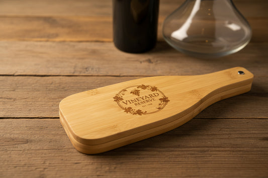 Set Accesorio para vino mod1 de bamboo. Logo personalizado, regalo corporativo.