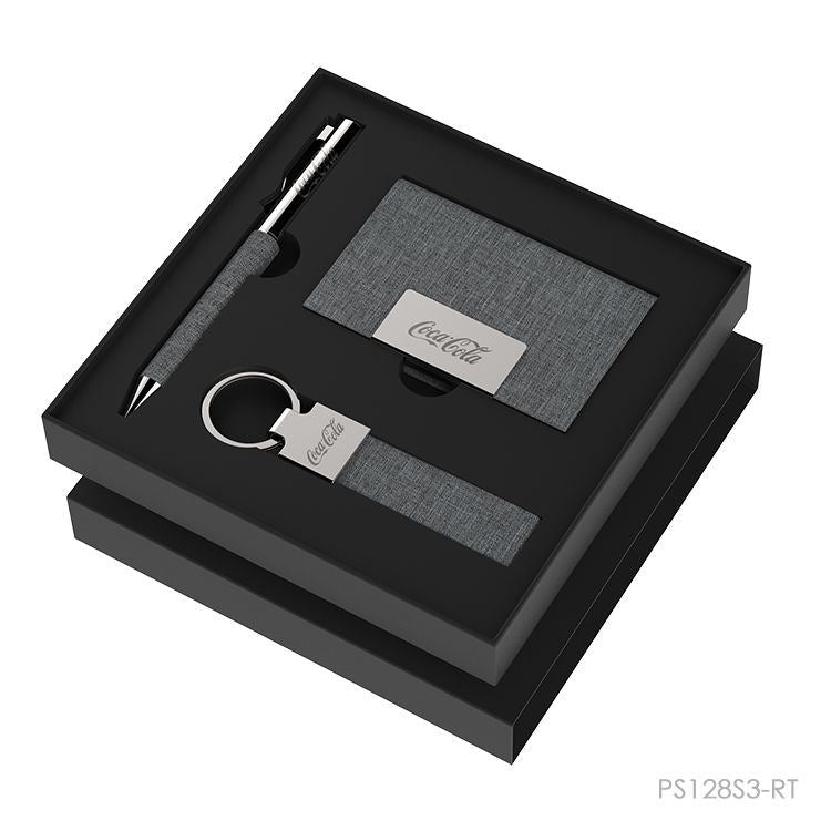 Set Dubái RPET en caja. Logo personalizado, regalo empresarial.