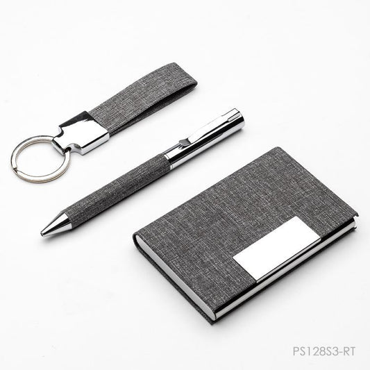 Set Dubái con tela reciclada. Logo personalizado, regalo empresaria.