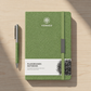 Set Kioto verde, lapicera y cuaderno, material ecológico. Logo grabado personalizado, regalo empresa.