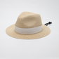 Sombrero Caletea con banda blanca. Logo personalizado, regalo corporativo.