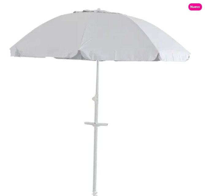 Sombrilla Nébula de color blanca. Logo personalizado, regalo empresarial.