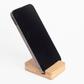 Soporte para celular y tablet de bambú. Logo personalizado, regalo empresarial.