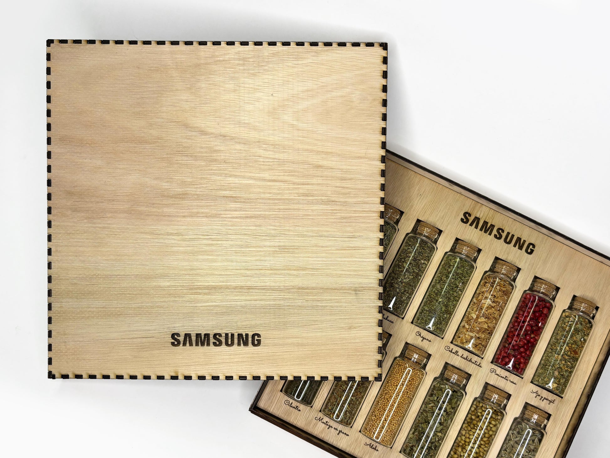 Tapa de set especias fusión. Logo personalizado, regalo empresarial.
