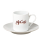 Taza café con plato. Logo personalizado, regalo empresarial.