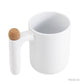 Taza Egeo blanca de cerámica. Logo personalizado, regalo empresarial.