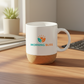 Taza Maipo con logo personalizado en UV. Imagen de escritorio. Regalo empresarial.